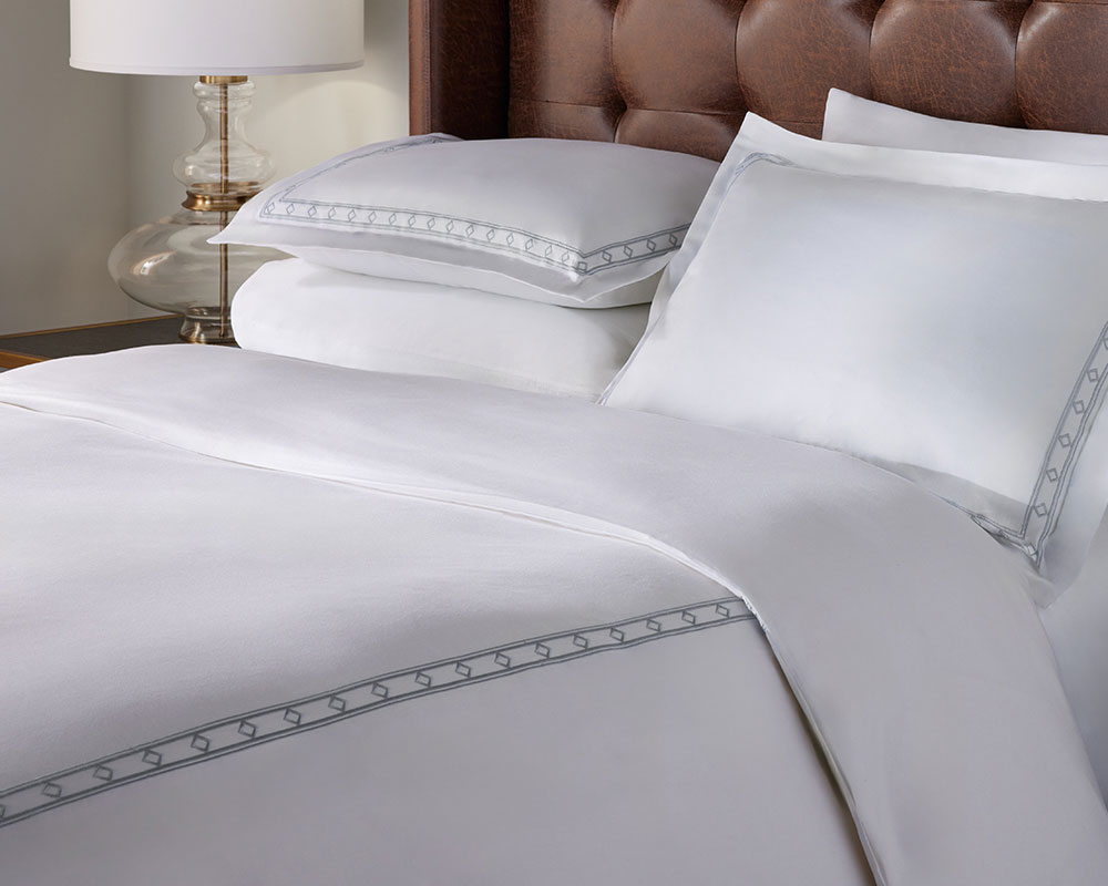 Diamond Border Pillow Shams - Discover Premium Hotel Pillows, Exclusive  Frette Linens, and More from The Ritz-Carlton